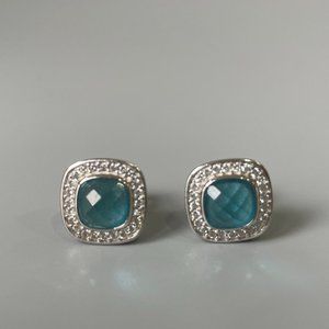 David Yurman Albion® Stud Earrings with Blue Topaz and Pavé Diamonds